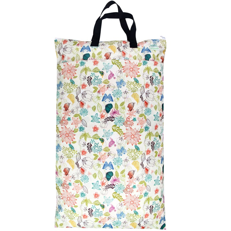 wegreeco Reusable Hanging Wet Dry Cloth Diaper Bag (Jade, Camellia) - Image 4