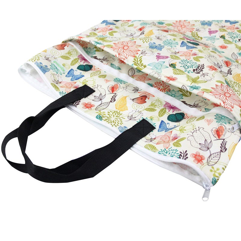 wegreeco Reusable Hanging Wet Dry Cloth Diaper Bag (Jade, Camellia) - Image 5