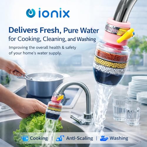 IONIX Multilayer Carbon Activated Dust and Chlorine Remover Water Softener for Kitchen Sink and Bathroom Wash Basin Tap Water Purifier Filter Faucet (Pack Of 3) - Image 5