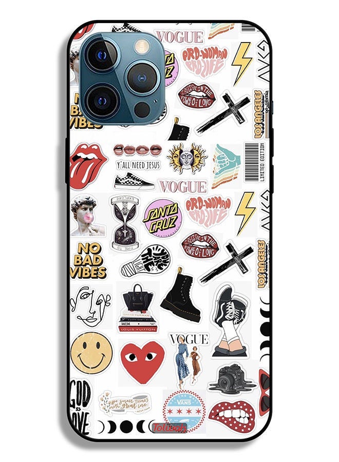 Tolwak Apple iPhone 12 Pro Max Protective Case No Bad Vibes Stickers - Image 2