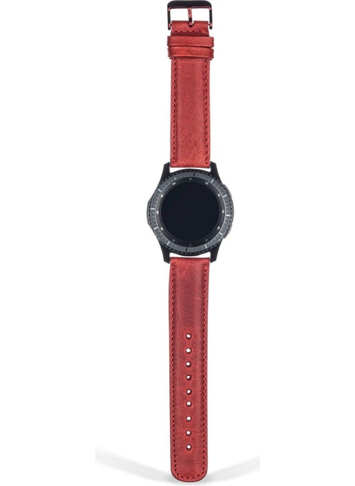 Vagave Samsung Active / Watch / Gear 20 mm Leather Strap Red  - Image 1