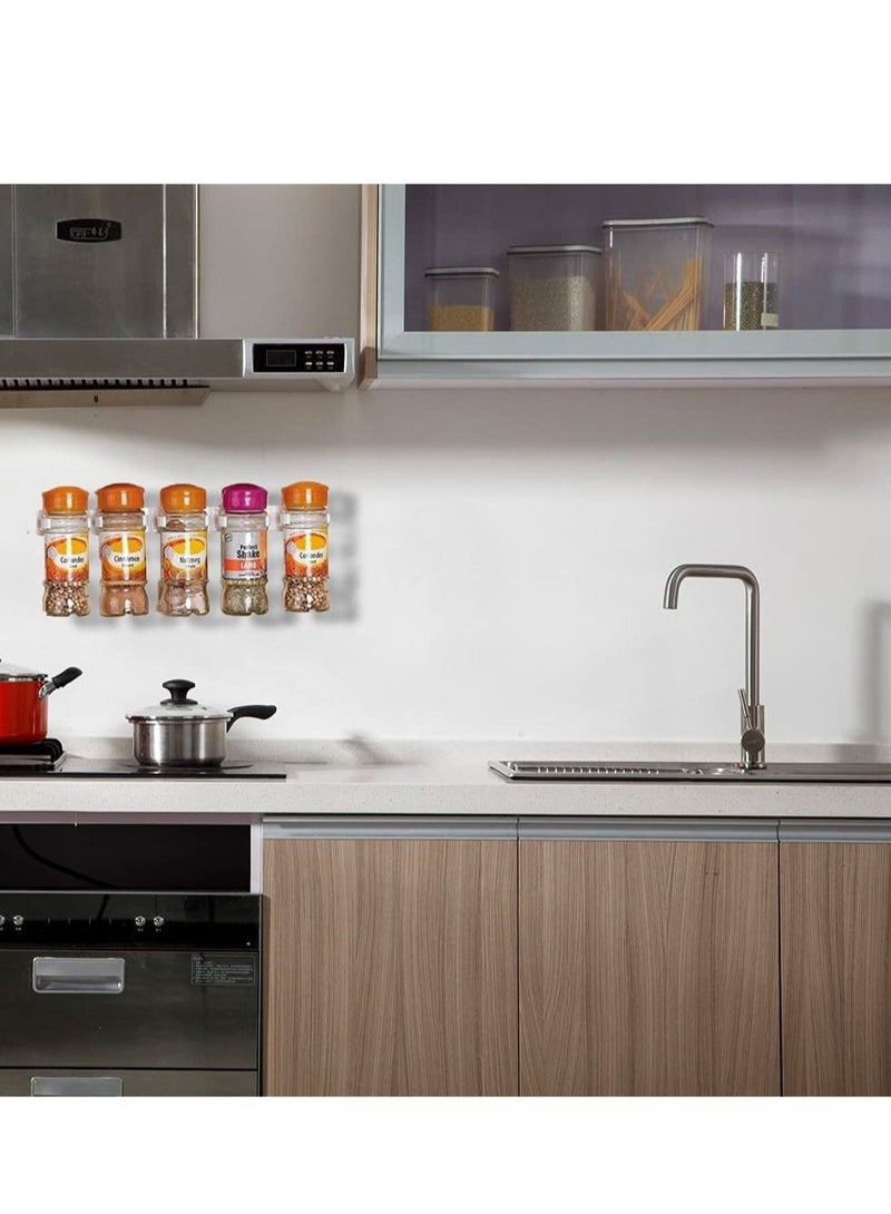 SYOSI Wall Mounted Spice Rack Organizer Spice Shelf Storage Holder 8 Strips Spice Racks Hold 40 Plastic Heavy Jars Bottles for Cabinet Door - Image 3