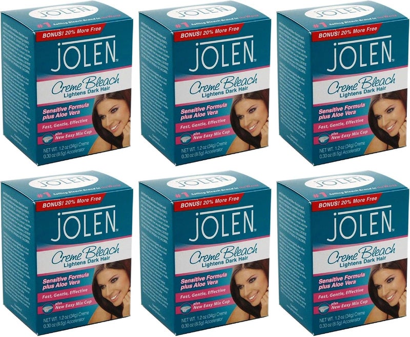 Jolen Creme Bleach Sensitive Formula with Aloe Vera - 1oz (Pack of 6) - Image 1