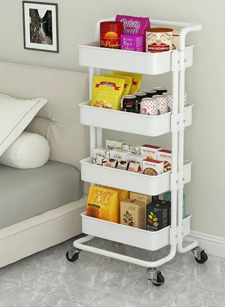 DubaiGallery 4-Tier Rolling Shelves Metal Cart Organizer - Image 1