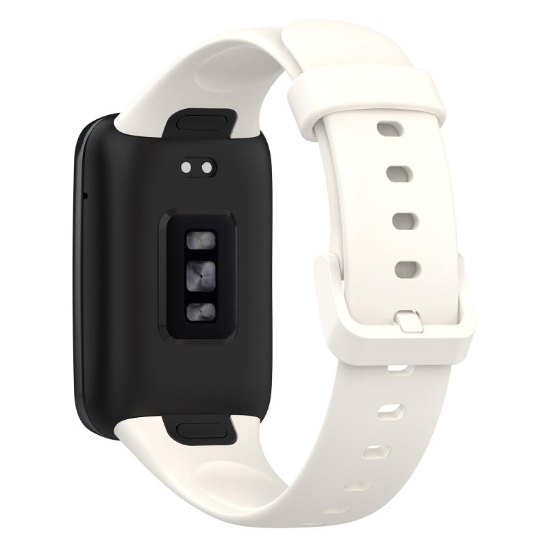 erorex For Xiaomi Mi Band 7 Pro Solid Color Silicone Watch Band(White) - Image 2