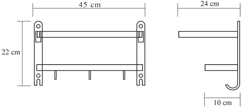 Penora Steel Bathroom Accessories Set Bathroom Hangers for Clothes Chrome Finish Towel Rod for BathroomTowel Rack in Bathroom 18 Inch Bathroom Towel Hanger for Wall Mounted Anti Rust Pack of 1 - Image 4