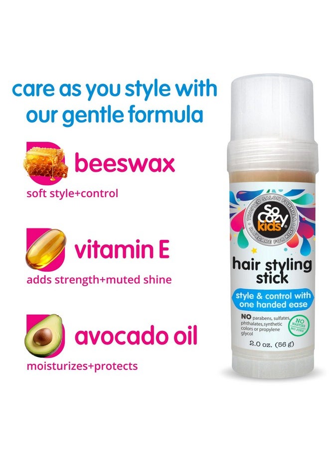 SO COZY So Cozy Kids Hair Wax Stick, Easy & Quick Styling Wax Stick for Hair (2 Oz) Flyaway Hair Tamer, Slick Back & Shape with Precision, No Parabens, Sulfates, Synthetic Colors or Dyes  - Image 3