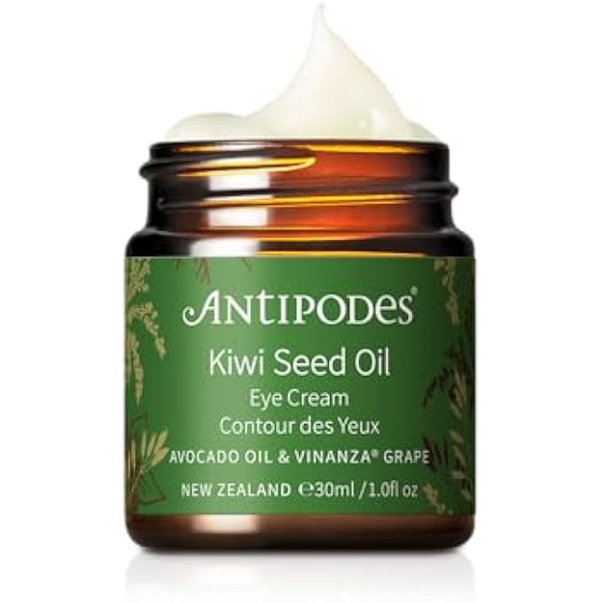 Antipodes Kiwi Seed Oil Eye Cream with Vitamin C Skincare Ingredient Kiwi Seed Oil Vegan Eye Cream Fine Lines, Aging & Dry Skin 30ml - Image 1