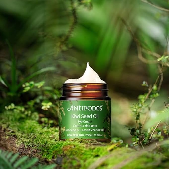 Antipodes Kiwi Seed Oil Eye Cream with Vitamin C Skincare Ingredient Kiwi Seed Oil Vegan Eye Cream Fine Lines, Aging & Dry Skin 30ml - Image 3