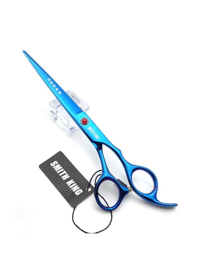 Smithking 7.0 Inches Professional hair cutting thinning scissors set with razor (Blue) - Image 4