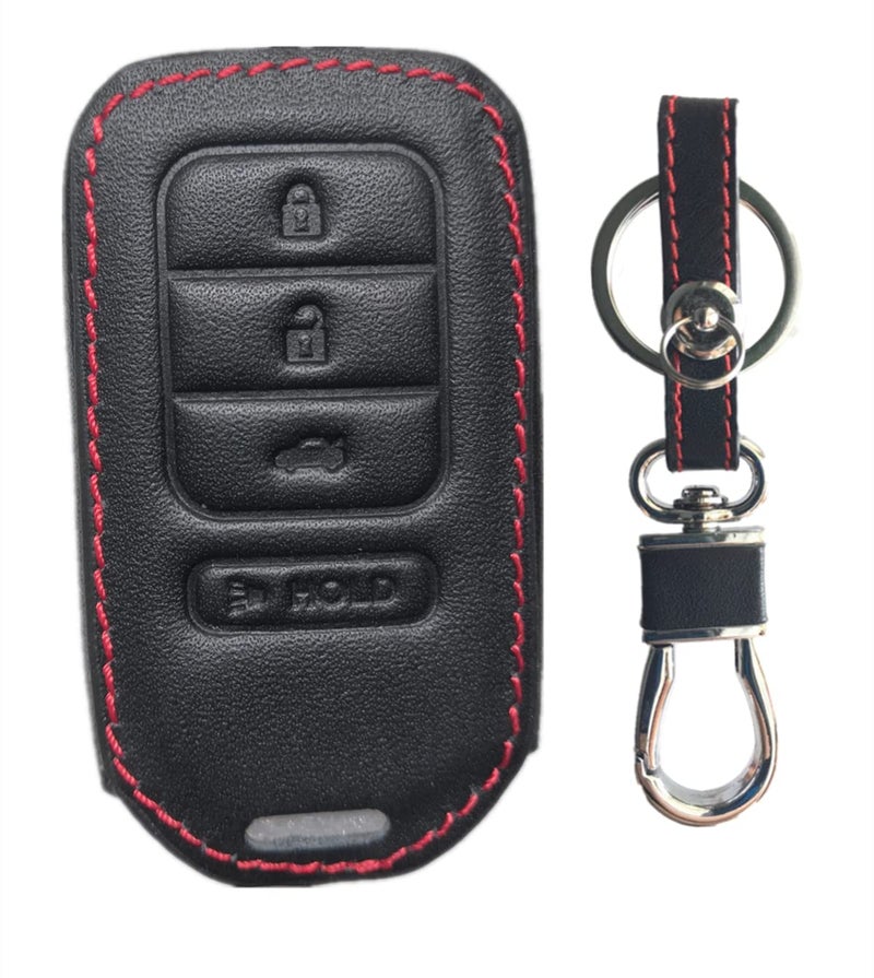 KAWIHEN Leather Key Fob Case Cover Compatible with Honda Accord CRV Civic Fit HRV Odyssey Pilot Ridgeline Key Fob KR5V2X 4 ButtonSmart - Image 3