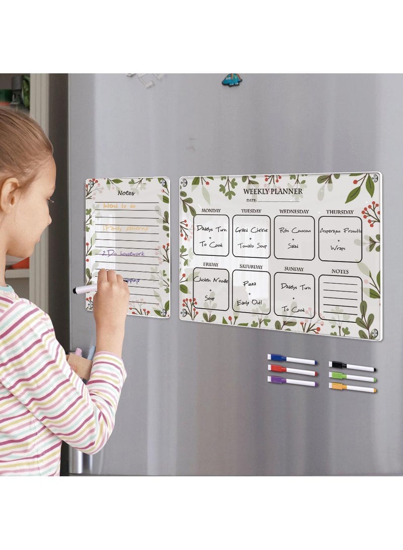Magnetic Transparent Acrylic Week Plan Memo Message Board Erasable Magnetic Refrigerator Sticker - Image 1