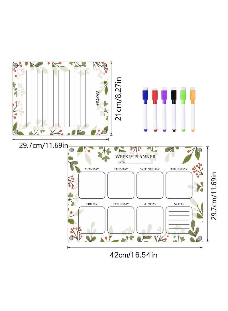 Magnetic Transparent Acrylic Week Plan Memo Message Board Erasable Magnetic Refrigerator Sticker - Image 2