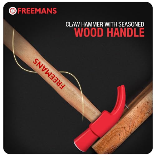 FREEMANS 1 lb CH450 Claw Hammer with Seasoned Wood Handle || Induction hardened || Drop forged Use For prying || Splitting Wood || Tearing Drywall and Industrial & Home Professional - 450g - Image 5