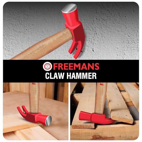FREEMANS 1 lb CH450 Claw Hammer with Seasoned Wood Handle || Induction hardened || Drop forged Use For prying || Splitting Wood || Tearing Drywall and Industrial & Home Professional - 450g - Image 2