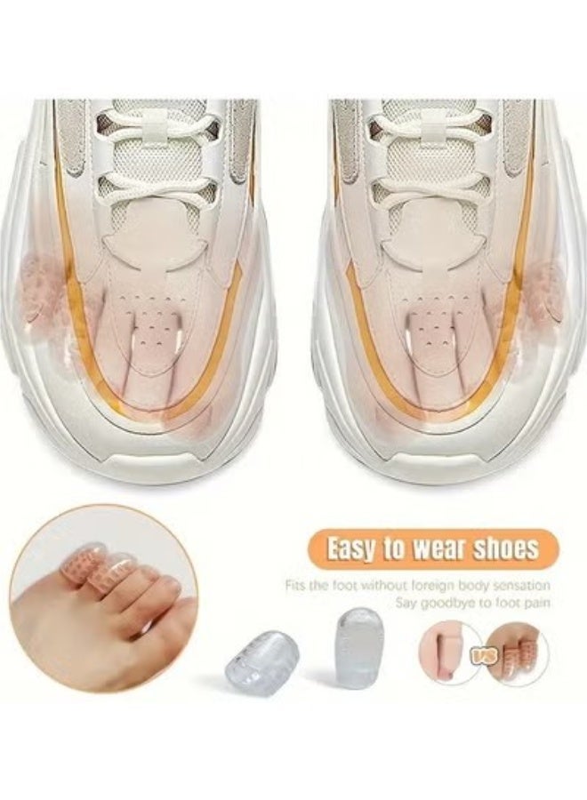 Goolsky 10PCS Soft Silicone Toe Protectors, Flexible Toe Sleeves for Friction Relief, Ingrown Toenails, Corns, Blisters, Hammer Toes - Transparent White Silicone Toe Caps for Athletic and Daily Use - Image 2