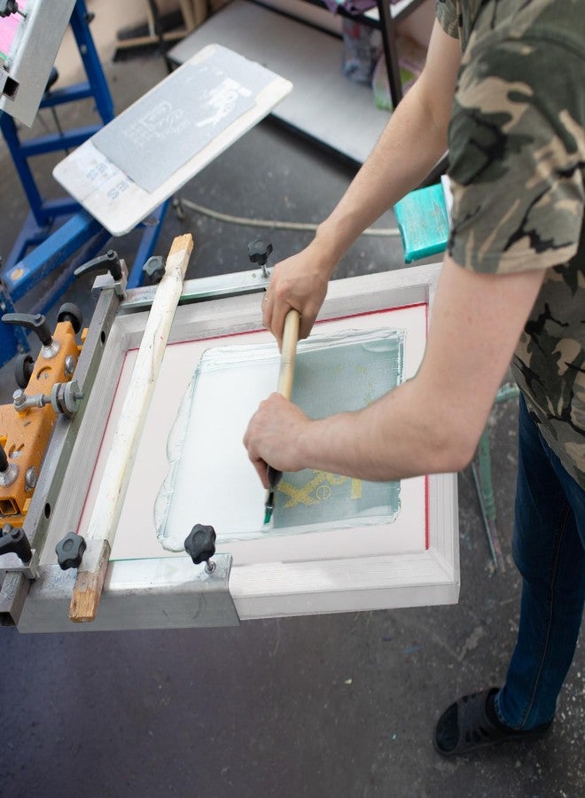Zonon 8 Pieces 10x14 Inch Aluminum Silk Screen Printing Frames with 160 White Mesh White Polyester Screen and Red Glue Pre-Stretched Silk Frame for DIY T-Shirt Printing - Image 5