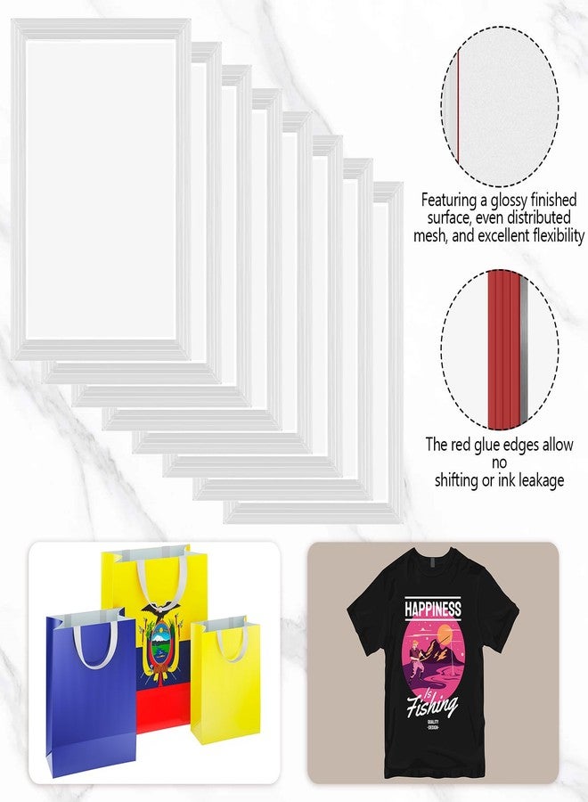 Zonon 8 Pieces 10x14 Inch Aluminum Silk Screen Printing Frames with 160 White Mesh White Polyester Screen and Red Glue Pre-Stretched Silk Frame for DIY T-Shirt Printing - Image 3
