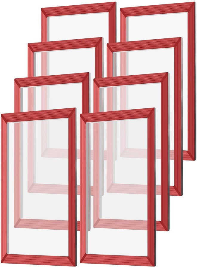 Zonon 8 Pieces 10x14 Inch Aluminum Silk Screen Printing Frames with 160 White Mesh White Polyester Screen and Red Glue Pre-Stretched Silk Frame for DIY T-Shirt Printing - Image 1