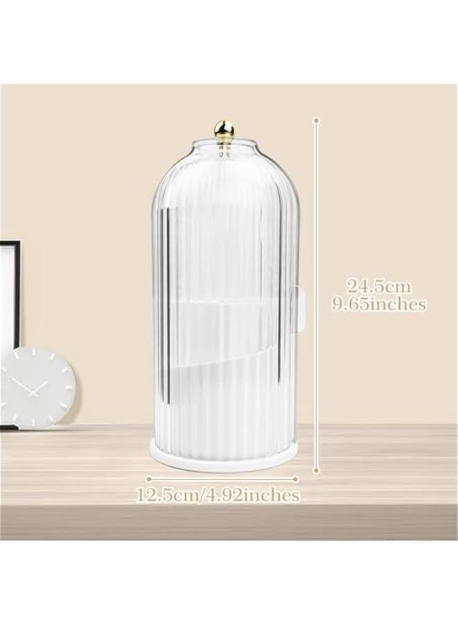 Arabest 1PCS Makeup Brush Holder Organizer with Clear Lid 360 Rotating Sliding Opening Dustproof Brushes Container for Vanity  - Image 4