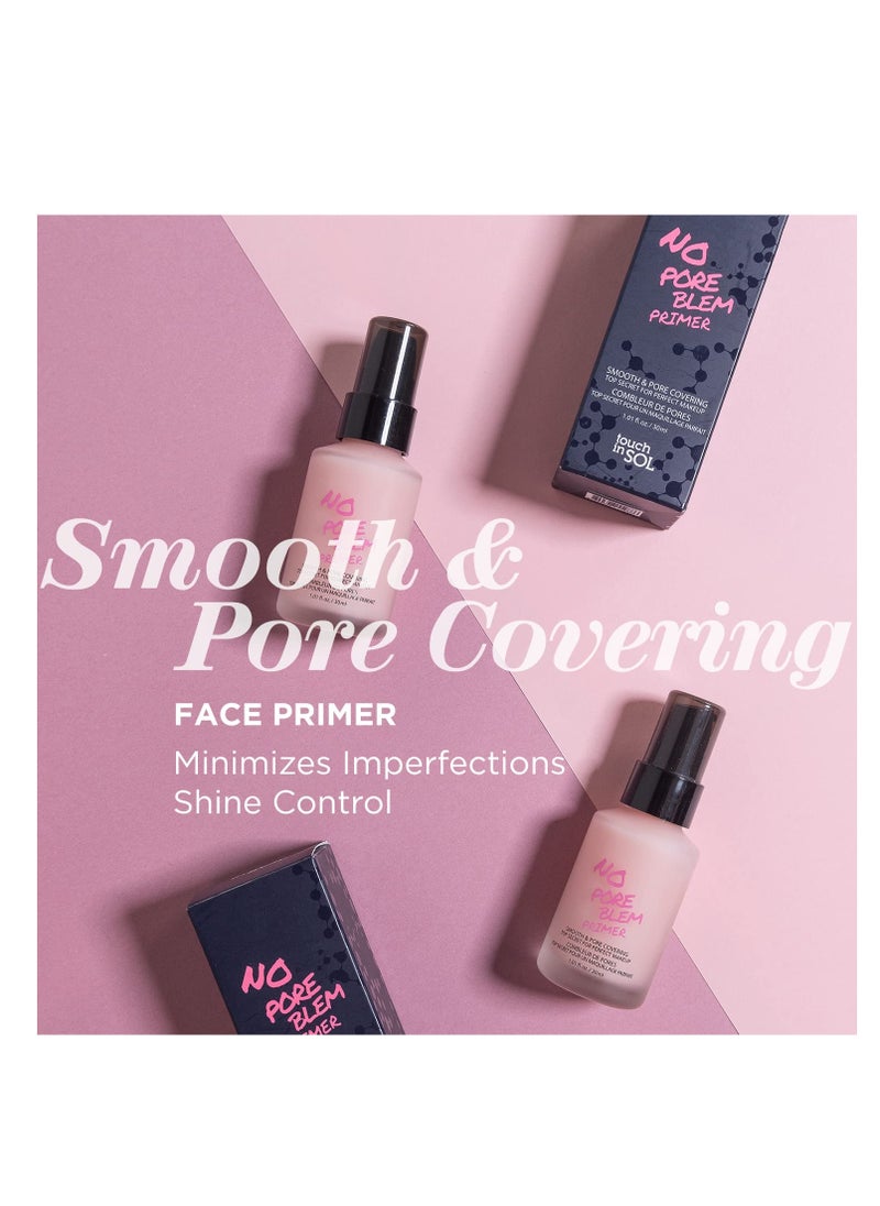 Touch in Sol TOUCH IN SOL No Pore Blem Primer + Redness Correcting Base Set - Pore Filler Blurring Primer Before Makeup - Tone Neutralizing before Foundation - Pore Minimizing, Sebum, and Shine Control 1.01fl. oz.  - Image 2
