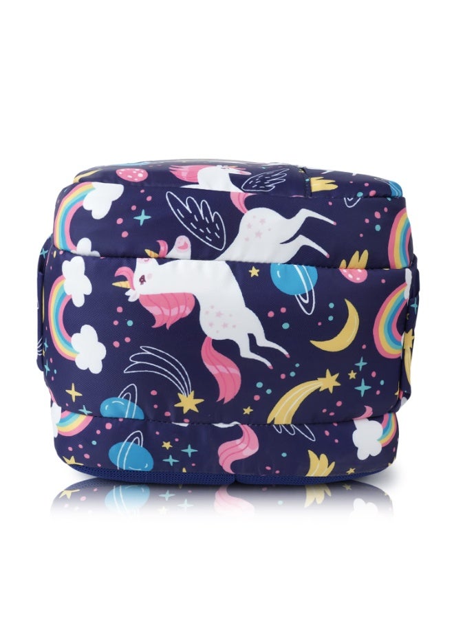هاف مون Half Moon Unicorn Pre Nursery to Class 2 Unisex School Bags for Kids Boys Girls Bag 5 Compartment Backpack for Unisex Nursery School Bagpack Daypack Picnic Back Pack For School Boys & Girls (Blue) - Image 4