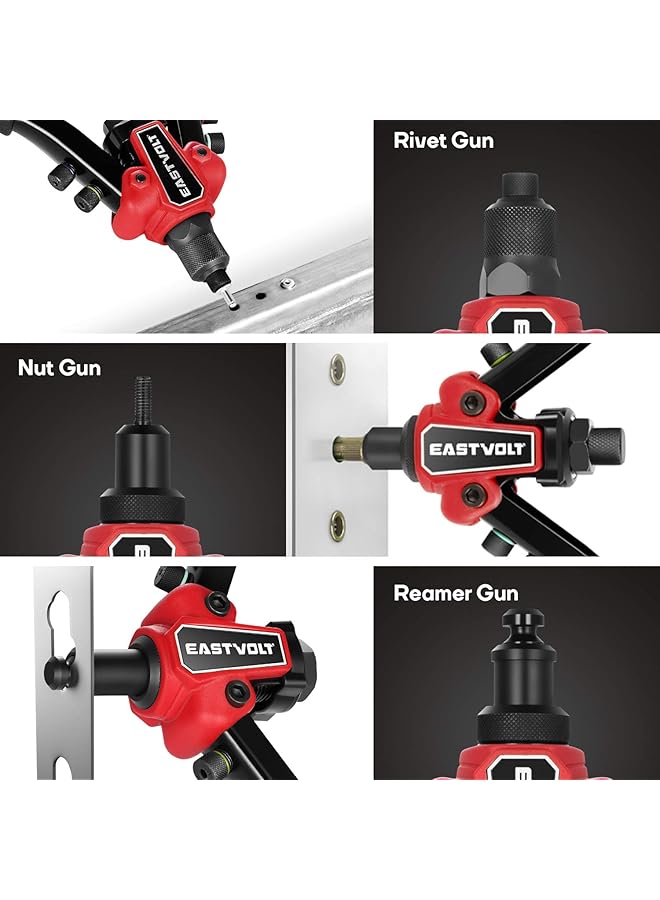 Eastvolt Rivet Nut Tool, 3 In 1 Hand Rivet, Rivet Gun Rivet Nut Tool Reamer 3 In 1 Set, Including 60Pcs Rivet Nuts, 6 Metric & Sae Mandrels And 2 Reaming Mandrels With Carrying Case (Bt-501) - Image 4