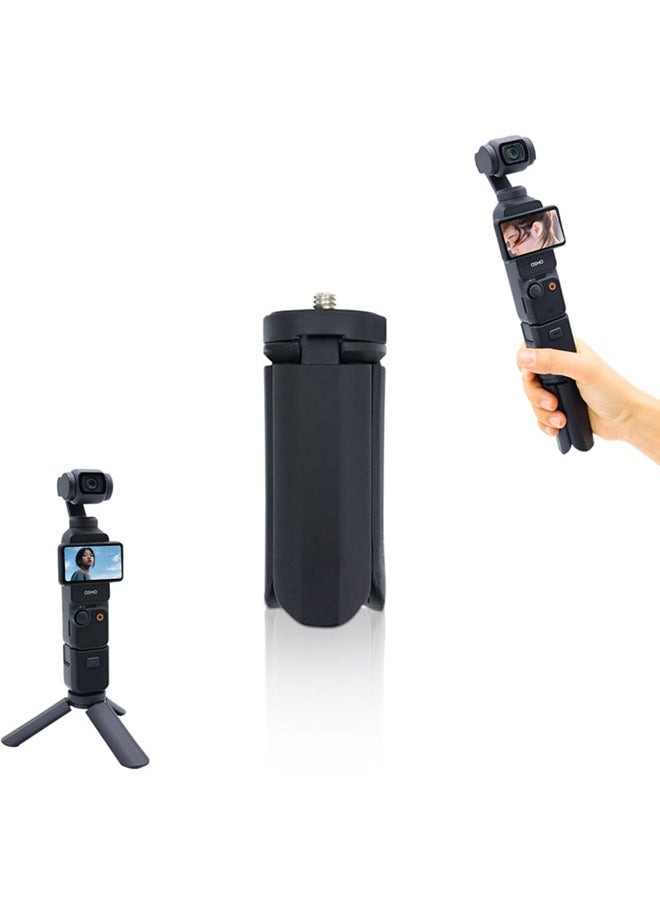 سجيت - حامل ثلاثي صغير لكاميرا DJI Osmo Pocket 3 و 2، حامل ثلاثي محمول باللون الأسود، عصا سيلفي مع حامل ثلاثي، متوافق مع Osmo Pocket 3 و 2 - Image 1
