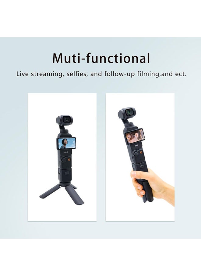 سجيت - حامل ثلاثي صغير لكاميرا DJI Osmo Pocket 3 و 2، حامل ثلاثي محمول باللون الأسود، عصا سيلفي مع حامل ثلاثي، متوافق مع Osmo Pocket 3 و 2 - Image 1