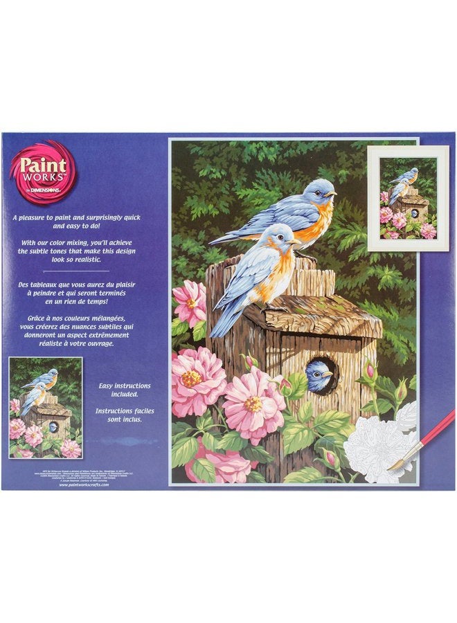 Dimensions Paintworks Paint By Number 14x20 Garden Bluebirds - Image 1