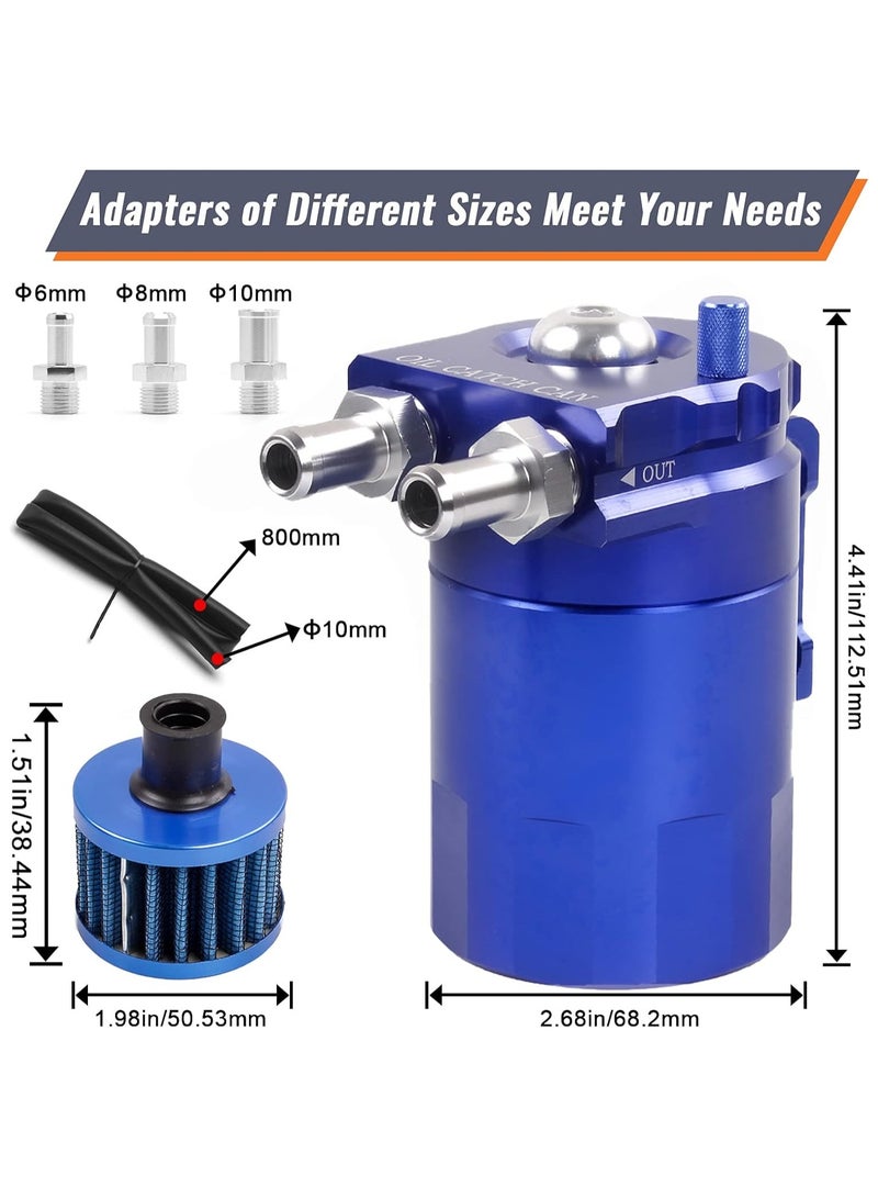 general Universal Oil Catch Can Tank Kit Polish Baffled Reservoir with Breather Filter - Image 3