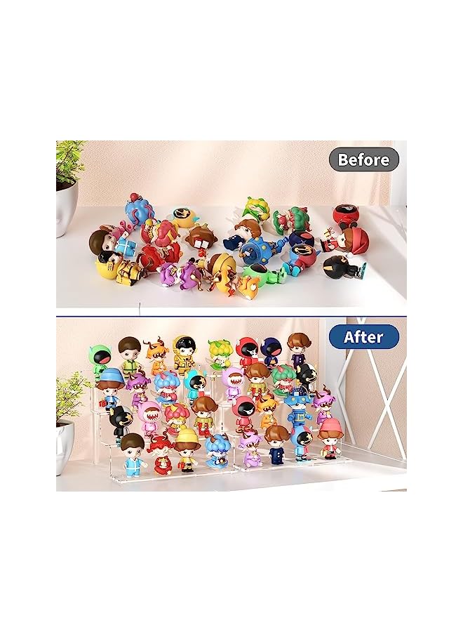 The Bros منظم عطور 4 طبقات، رف عرض أكريليك لحامل الكب كيك، حامل عرض طبقي صغير لعرض العطور والكولونيا، حامل منظم للعطور، زينة لتحف الكريستال - Image 3