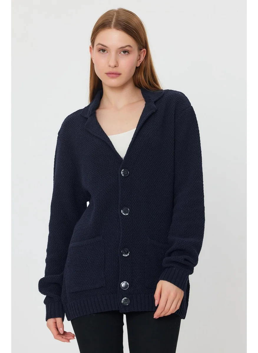 Alexandergardi Alexandergardı Buttoned Loose Knitwear Jacket (E23-6709-KDN)