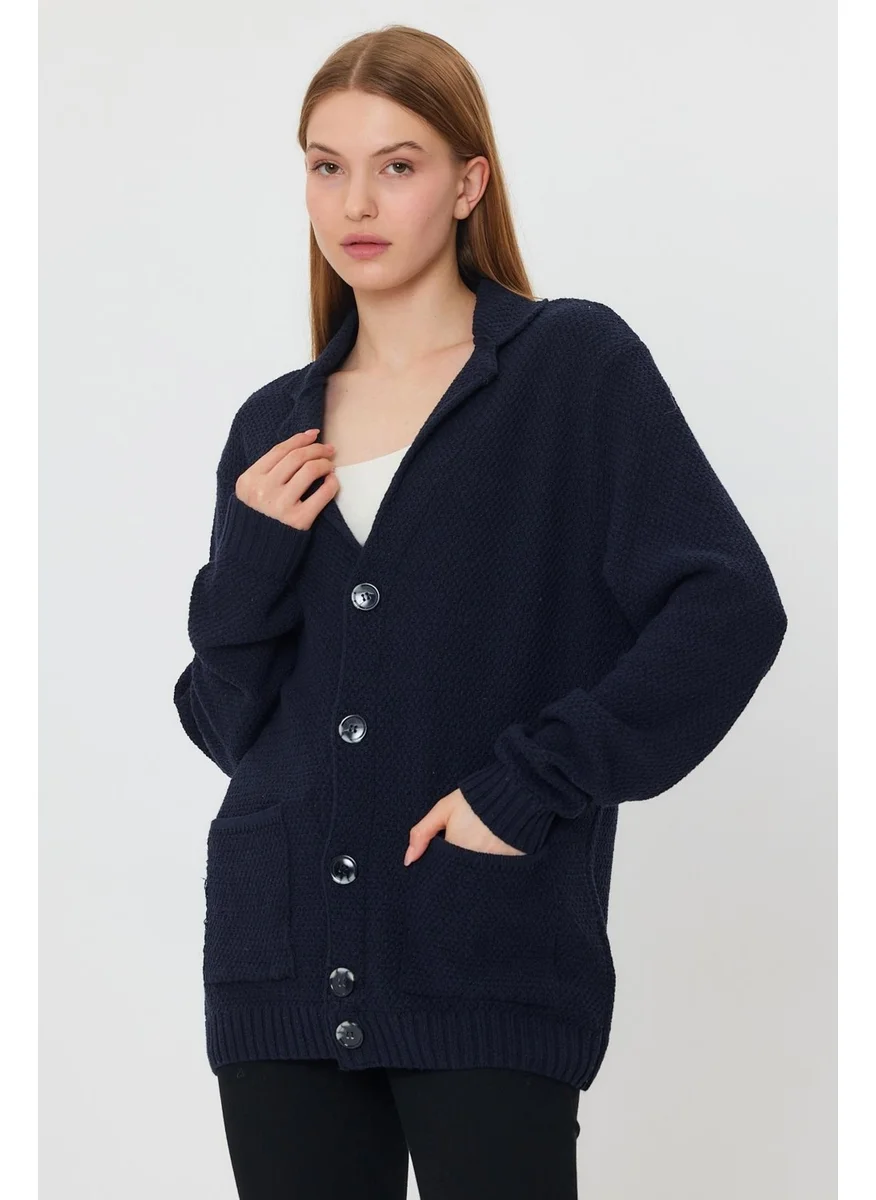 Alexandergardi Alexandergardı Buttoned Loose Knitwear Jacket (E23-6709-KDN)