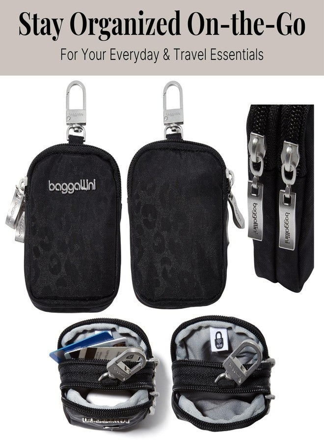 Baggallini Womens On The Go Mini Pouch, Black Cheetah Emboss - Image 5