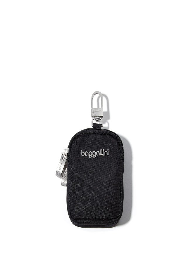 Baggallini Womens On The Go Mini Pouch, Black Cheetah Emboss - Image 1