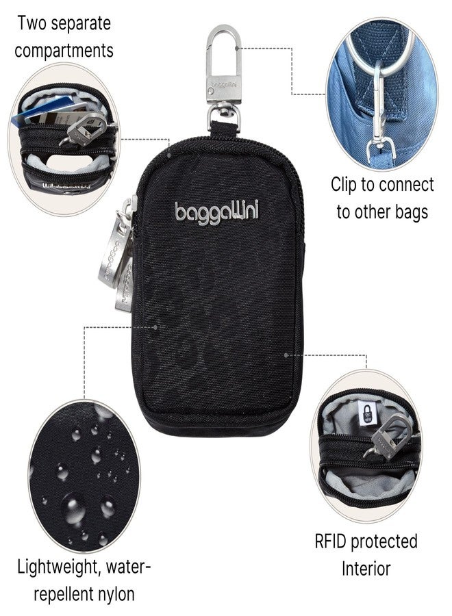 Baggallini Womens On The Go Mini Pouch, Black Cheetah Emboss - Image 4
