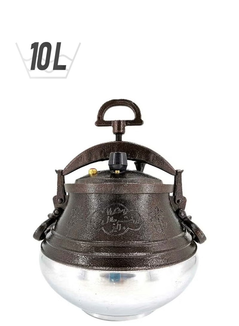 Afghan pressure cooker, brown/transparent, 10.0 liters 