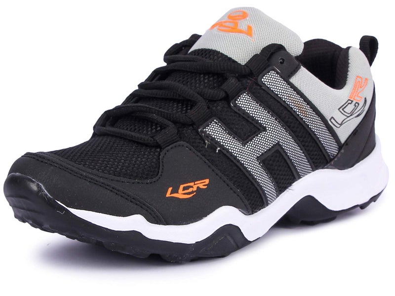 LANCER Mens INDUS-215 Black/Orange Running Shoe - 6 UK (INDUS-215BLK-ORG-40) - Image 1