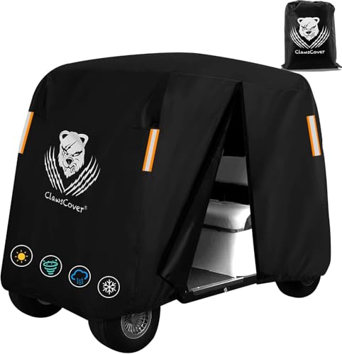 ClawsCover Golf Cart Cover 6 Passenger,Waterproof Outdoor 4+2 Golf Cart Covers Extended Roof,Universal Fits for Club Car Precedent EZGO Evolution Yamaha Kandi Onward Denago, UV-Resistant All Weather Protection - Image 1