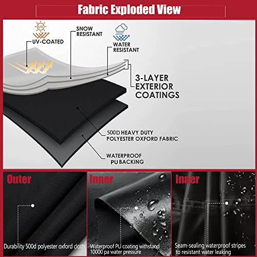 ClawsCover Golf Cart Cover 6 Passenger,Waterproof Outdoor 4+2 Golf Cart Covers Extended Roof,Universal Fits for Club Car Precedent EZGO Evolution Yamaha Kandi Onward Denago, UV-Resistant All Weather Protection - Image 4