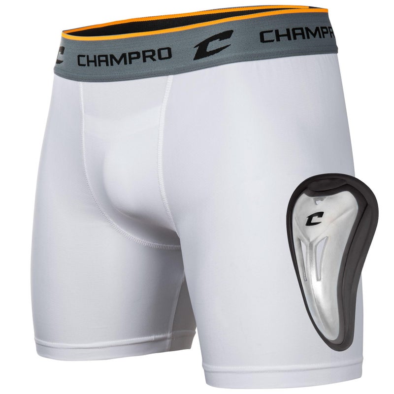 Champro Standard Compression Boxer Shorts with Athletic Cup, White, Adult Large - Image 5
