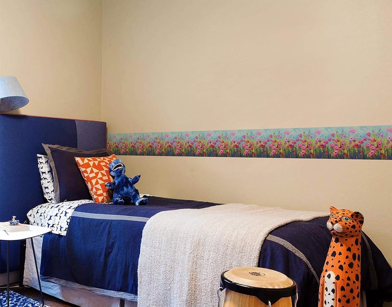 WallDesign ملصق حائط شجرة وزهور من الفينيل (متعدد الألوان، 5.25 × 120 × 0.1 بوصة) - Image 4