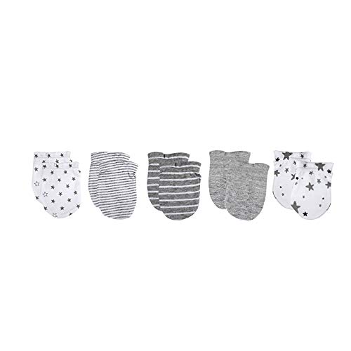 Newborn Baby Boy Baby Girl Hats 0-6 Months Unisex Organic Cotton Caps and Mittens Set 10-Piece, Grey1 - Image 3