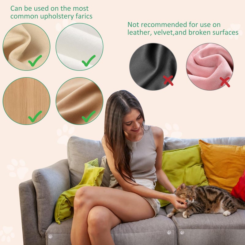 Wsaeig Anti-Cat Scratch Furniture Protector - 10 Pack Couch Protectors from Cats Claws, Clear Cover Protection from Cat Scratching on Your Sofa, Furniture, Wall & Door Corner - Image 4