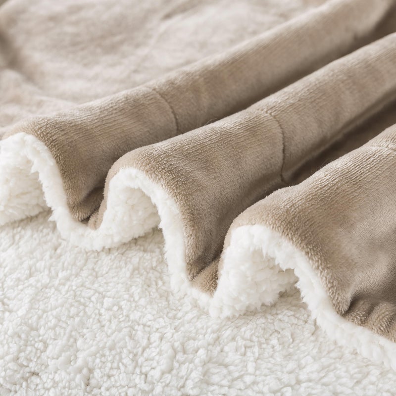 WDCOZY Sherpa Fleece Blankets Fuzzy Warm Throw Blanket Thick Super Soft Reversible Luxurious Fluffy Plush for Sofa Couch Bed Home Decor All Seasons Winter Blankets Tan Camel Beige 50"x60" - Image 3
