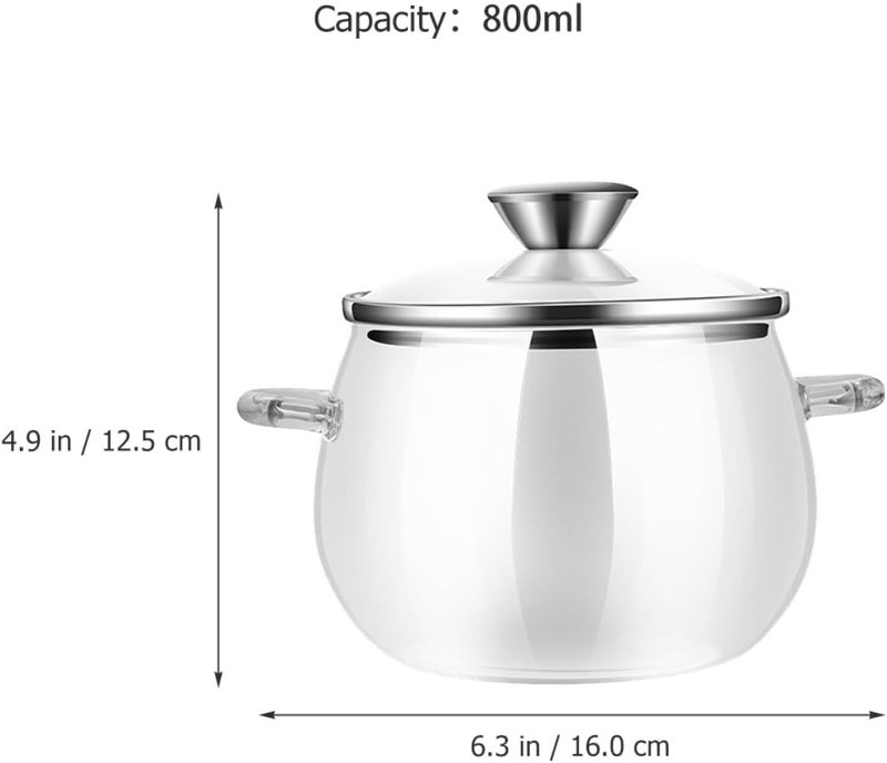 Lard Jar and Glass Food Storage Container with Lid and 304 Stainless Steel Spoon, 800ml Capacity, Dual-handle Kitchen Canister for Cooking Oil and Grease Storage - Image 2
