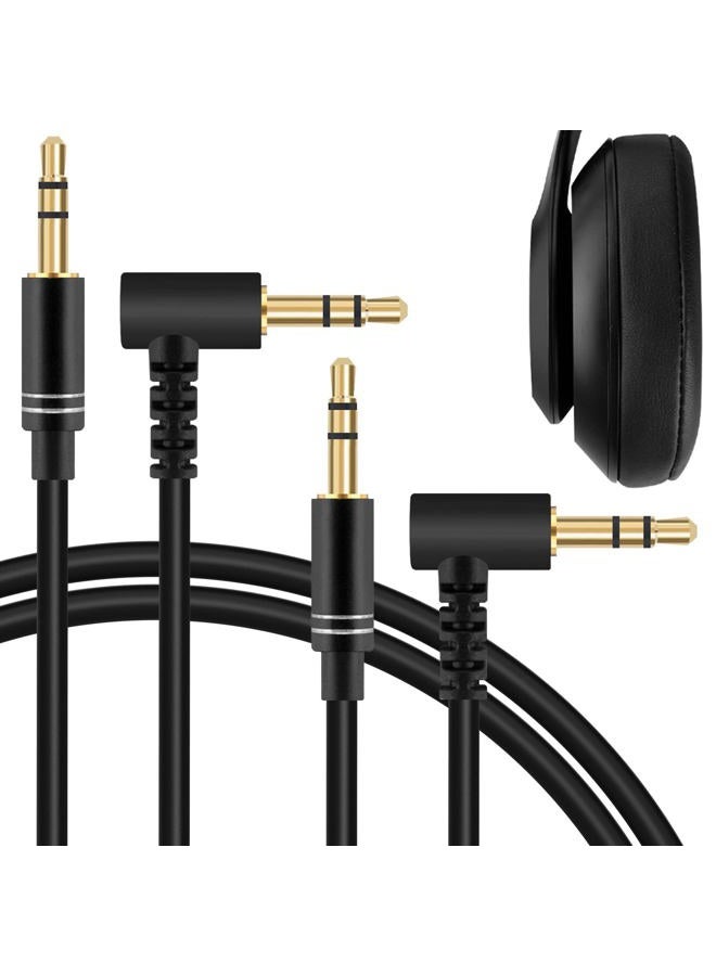Linkidea 2 Pack Replacement Headphone Audio Cable Compatible with B S0lO 3.0, S0lO 2.0, Studio 3, Studio 2, Mix, S0lO HD, 3.5mm TRS Aux Cord (5ft / 1.5m) - Image 1