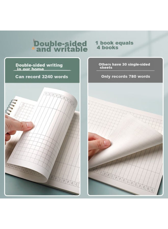 Ujia B5 Spiral Notebook, Ebbinghaus English Efficient Vocabulary Memorization Book, Simple Spiral Journal, Student Exam Preparation Review Thickened Diary, Single Book Package - Image 3