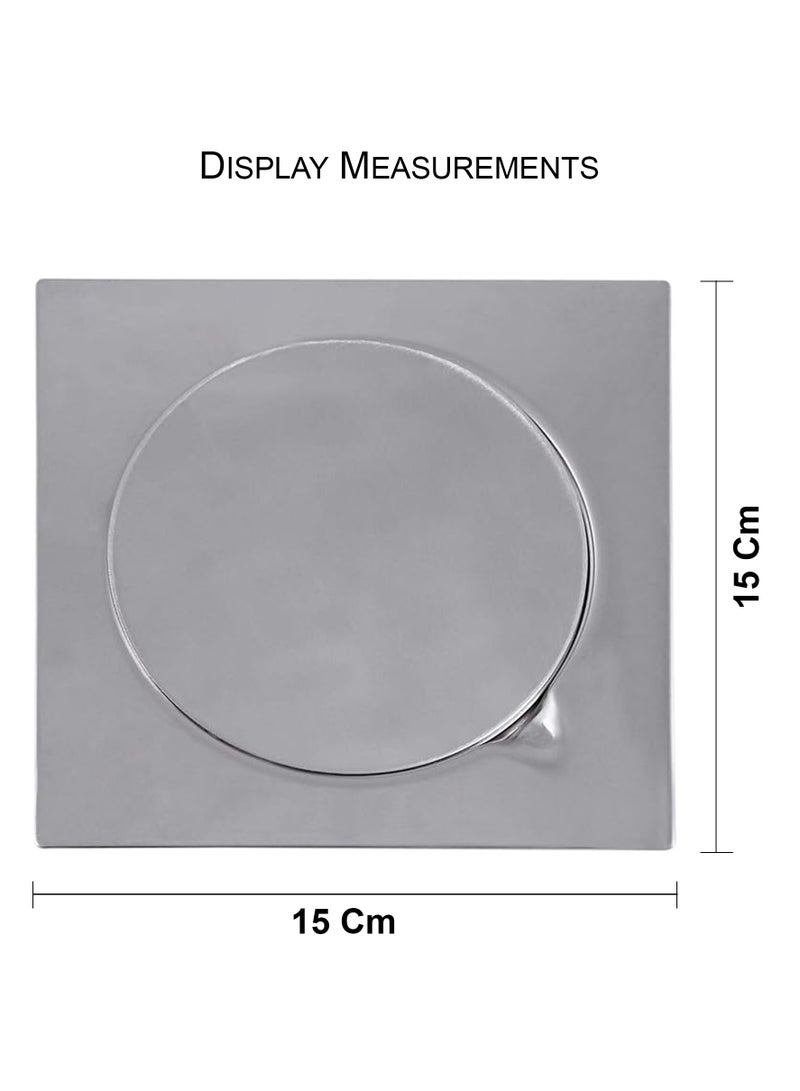 مودي مصرف أرضي من الستانلس ستيل بغطاء قابل للإزالة – مصرف دش للحمام مضاد للانسداد، شبك مربع مقاوم للصدأ للمطبخ والشرفة والمرآب وغرفة الغسيل (15*15 سم) - Image 2